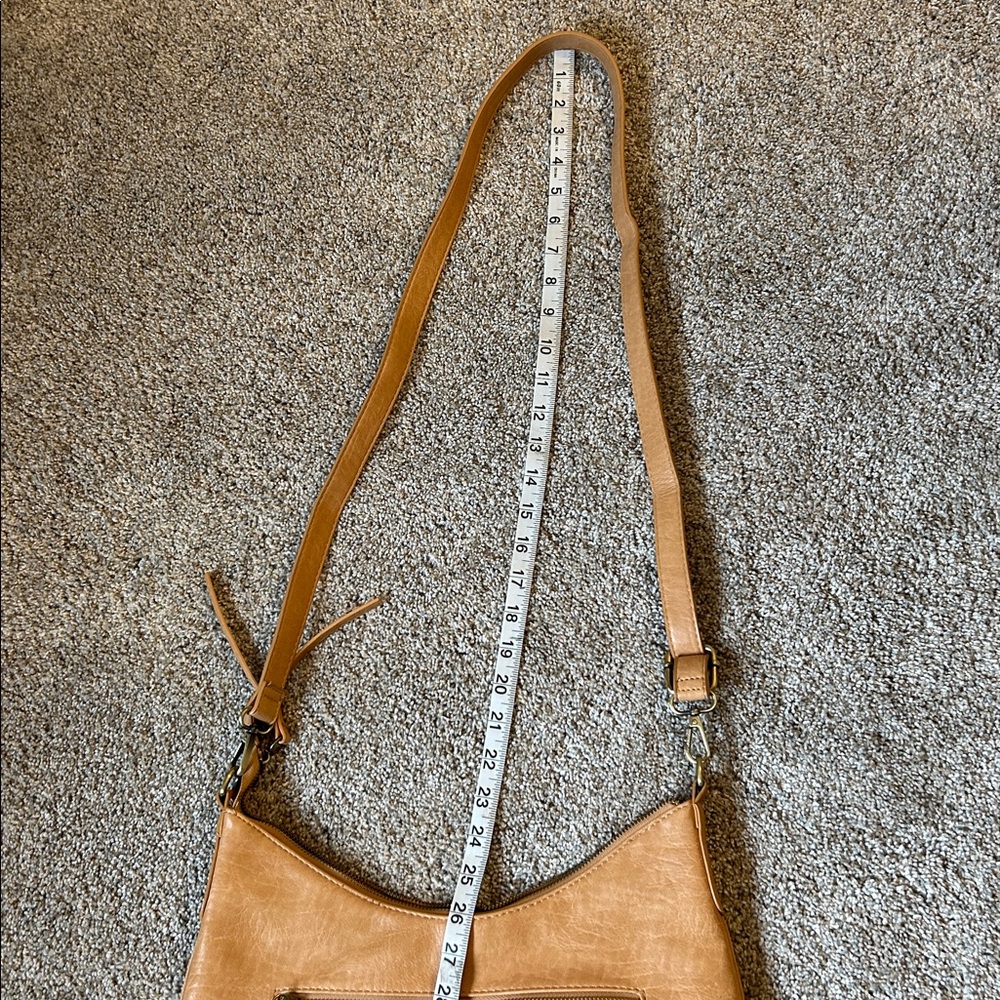 Joy Susan Tan Crossbody Bag Adjustable Strap Vegan Leather NWOT - Picture 11 of 11